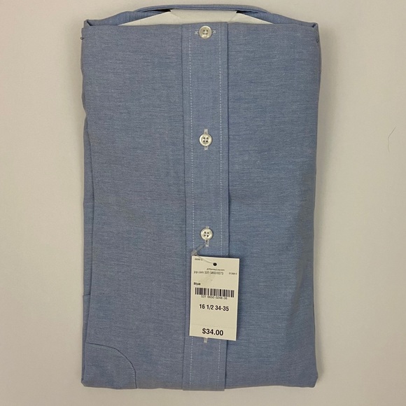 New Stafford Super Shirts Wrinkle Free Blue NWT - Picture 2 of 2